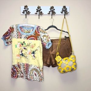 Johnny Was Silk Blouse Patterned Top